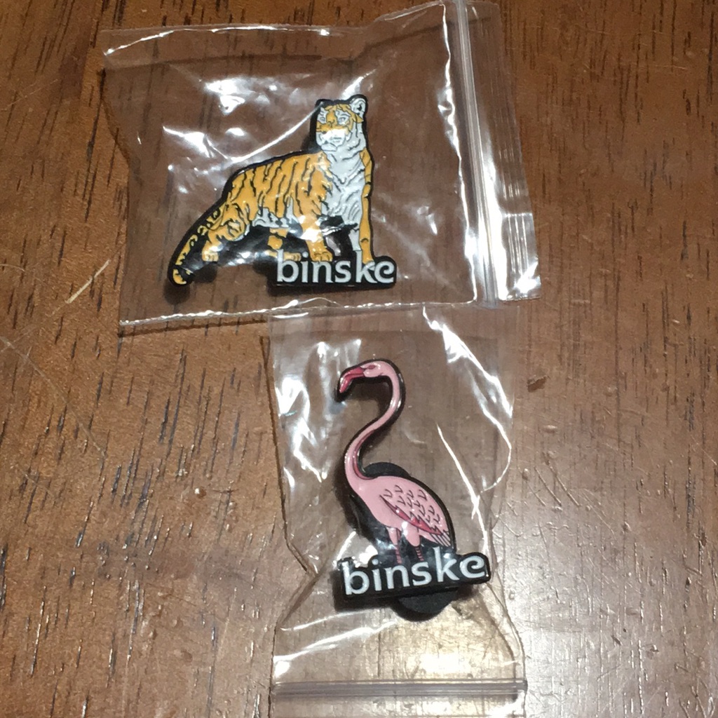 Set Of Animal Lapel Pins Tiger And Flamingo 420 Brand Binske